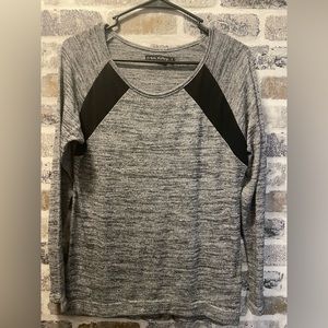 Women’s Heather Gray with Black Detail Sweater.
